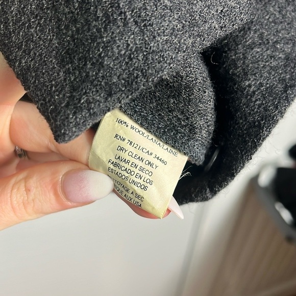 Eileen Fisher Gray Button Up 100% Wool Lightweight Minimalist Coat Cardigan - Picture 2 of 10